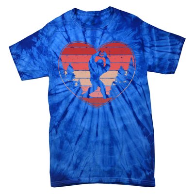 Funny Cute Valentines Day Bigfoot Sasquatch Heart Tie-Dye T-Shirt