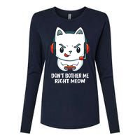 Funny Cat Video Gamer Dont Bother Me Right Meow Womens Cotton Relaxed Long Sleeve T-Shirt