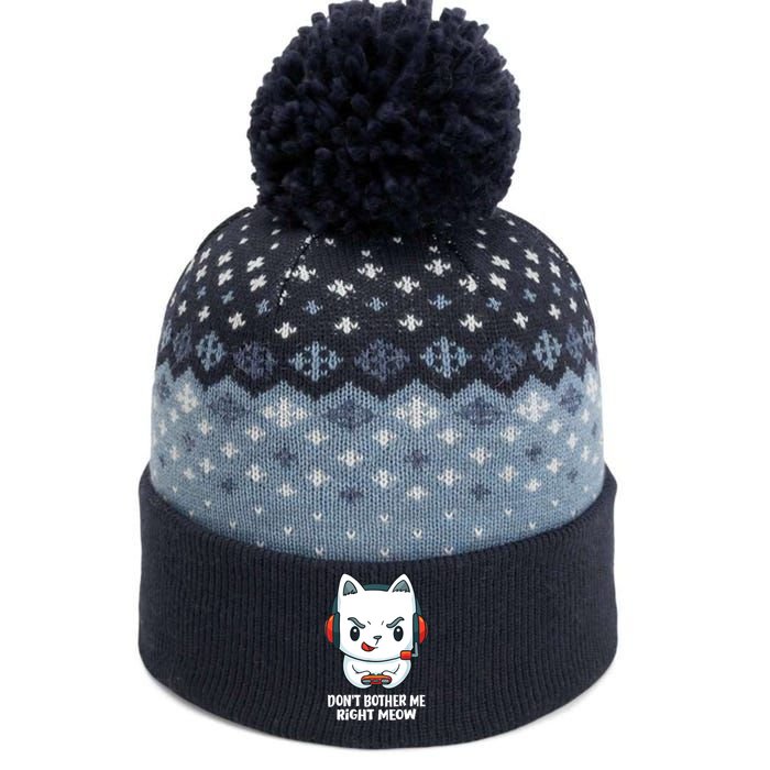 Funny Cat Video Gamer Dont Bother Me Right Meow The Baniff Cuffed Pom Beanie