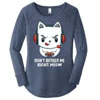 Funny Cat Video Gamer Dont Bother Me Right Meow Women's Perfect Tri Tunic Long Sleeve Shirt