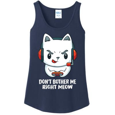 Funny Cat Video Gamer Dont Bother Me Right Meow Ladies Essential Tank