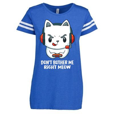 Funny Cat Video Gamer Dont Bother Me Right Meow Enza Ladies Jersey Football T-Shirt