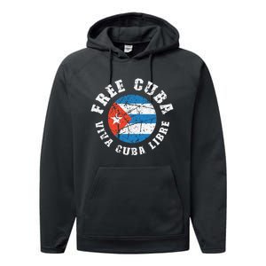 Free Cuba Viva Cuba Libre ProFreedom Movement Gift Performance Fleece Hoodie