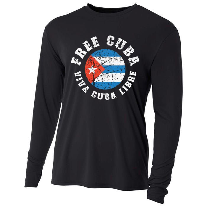 Free Cuba Viva Cuba Libre ProFreedom Movement Gift Cooling Performance Long Sleeve Crew