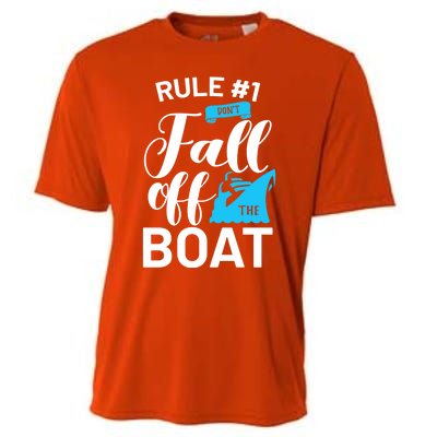 Funny Cruise Vacation Rule 1 Dont Fall Off The Boat Funny Gift Cooling Performance Crew T-Shirt