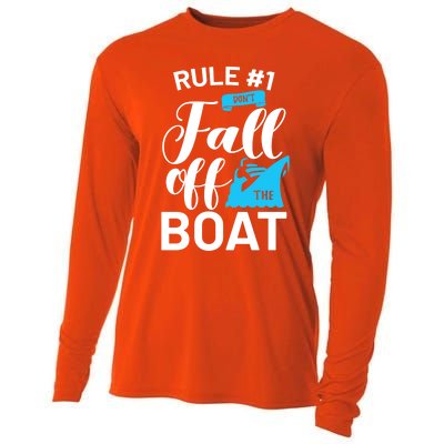 Funny Cruise Vacation Rule 1 Dont Fall Off The Boat Funny Gift Cooling Performance Long Sleeve Crew