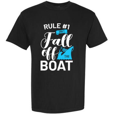 Funny Cruise Vacation Rule 1 Dont Fall Off The Boat Funny Gift Garment-Dyed Heavyweight T-Shirt