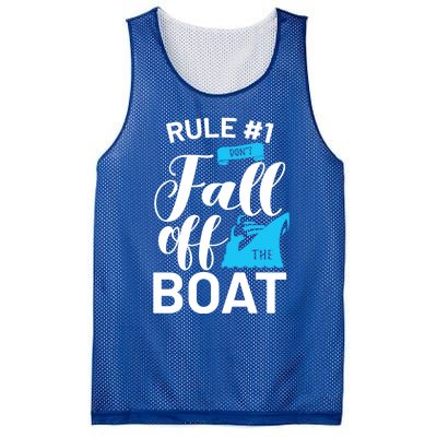 Funny Cruise Vacation Rule 1 Dont Fall Off The Boat Funny Gift Mesh Reversible Basketball Jersey Tank