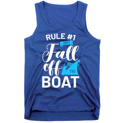 Funny Cruise Vacation Rule 1 Dont Fall Off The Boat Funny Gift Tank Top