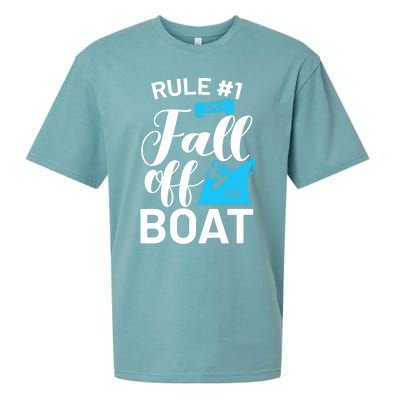 Funny Cruise Vacation Rule 1 Dont Fall Off The Boat Funny Gift Sueded Cloud Jersey T-Shirt