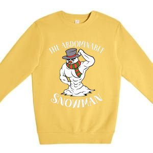 Funny Christmas Workout Xmas Abominal Snowman Abdominal Gift Long Sleeve Premium Crewneck Sweatshirt