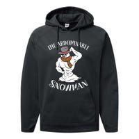 Funny Christmas Workout Xmas Abominal Snowman Abdominal Gift Long Sleeve Performance Fleece Hoodie