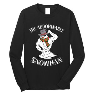 Funny Christmas Workout Xmas Abominal Snowman Abdominal Gift Long Sleeve Long Sleeve Shirt