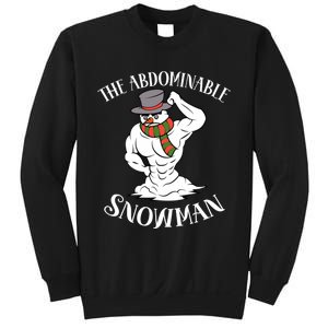 Funny Christmas Workout Xmas Abominal Snowman Abdominal Gift Long Sleeve Sweatshirt