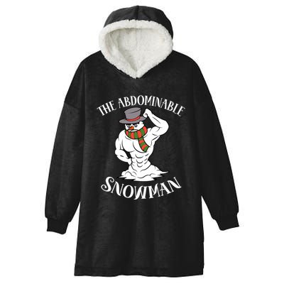 Funny Christmas Workout Xmas Abominal Snowman Abdominal Gift Long Sleeve Hooded Wearable Blanket