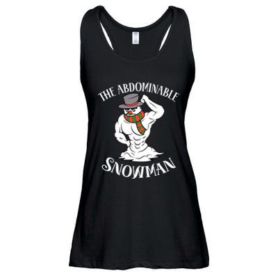 Funny Christmas Workout Xmas Abominal Snowman Abdominal Gift Long Sleeve Ladies Essential Flowy Tank