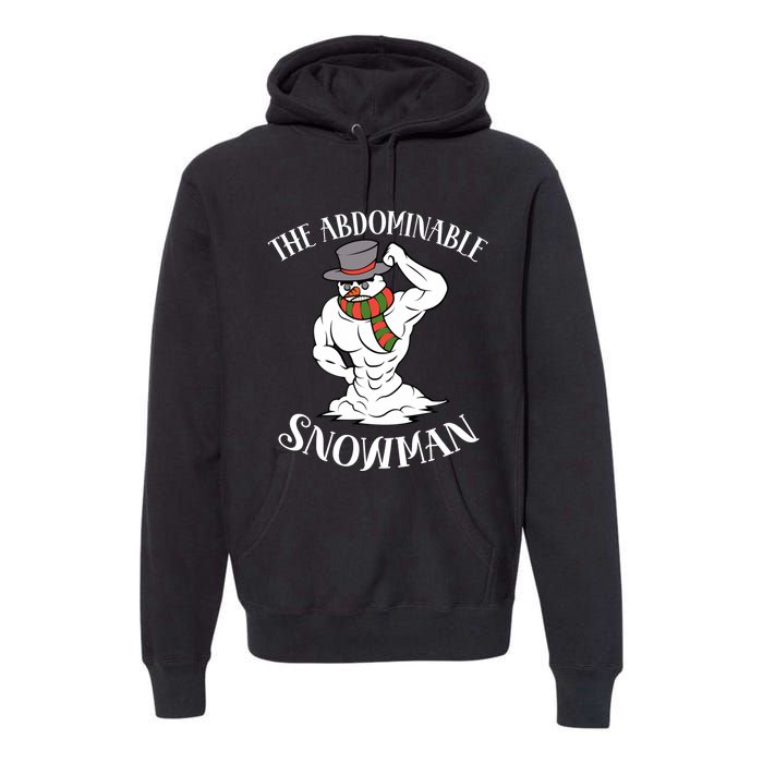 Funny Christmas Workout Xmas Abominal Snowman Abdominal Gift Long Sleeve Premium Hoodie