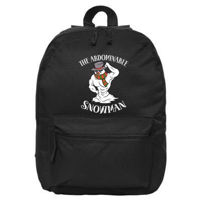 Funny Christmas Workout Xmas Abominal Snowman Abdominal Gift Long Sleeve 16 in Basic Backpack
