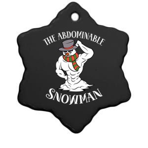 Funny Christmas Workout Xmas Abominal Snowman Abdominal Gift Long Sleeve Ceramic Star Ornament