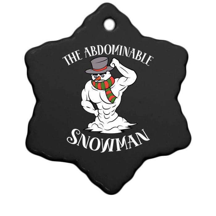 Funny Christmas Workout Xmas Abominal Snowman Abdominal Gift Long Sleeve Ceramic Star Ornament