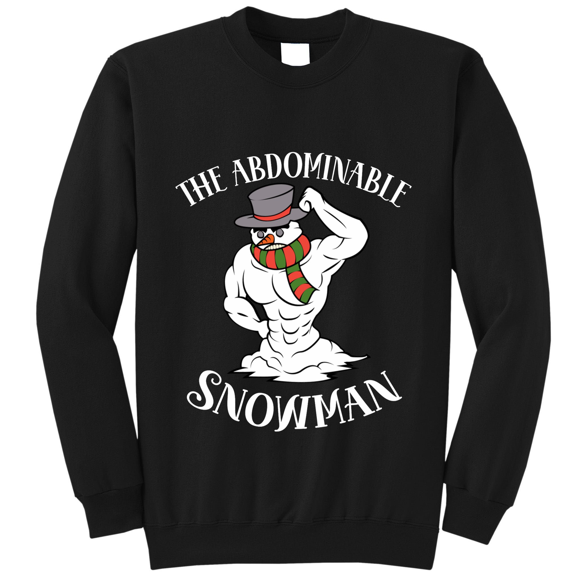 Funny Christmas Workout Xmas Abominal Snowman Abdominal Gift Long Sleeve Tall Sweatshirt