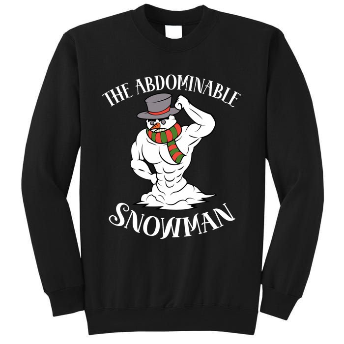 Funny Christmas Workout Xmas Abominal Snowman Abdominal Gift Long Sleeve Tall Sweatshirt