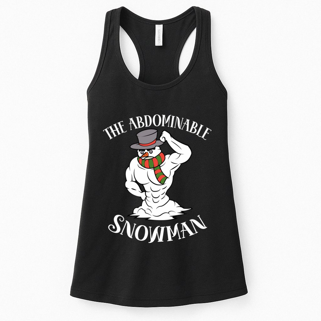 Funny Christmas Workout Xmas Abominal Snowman Abdominal Gift Long Sleeve Womens Tank Top