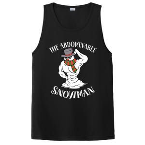 Funny Christmas Workout Xmas Abominal Snowman Abdominal Gift Long Sleeve PosiCharge Competitor Tank