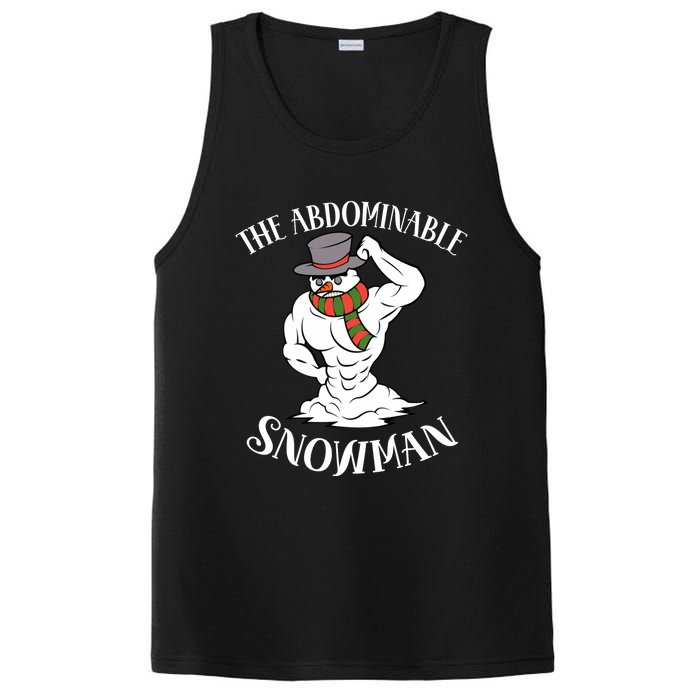 Funny Christmas Workout Xmas Abominal Snowman Abdominal Gift Long Sleeve PosiCharge Competitor Tank