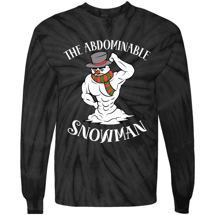 Funny Christmas Workout Xmas Abominal Snowman Abdominal Gift Long Sleeve Tie-Dye Long Sleeve Shirt