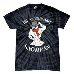 Funny Christmas Workout Xmas Abominal Snowman Abdominal Gift Long Sleeve Tie-Dye T-Shirt