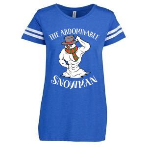 Funny Christmas Workout Xmas Abominal Snowman Abdominal Gift Long Sleeve Enza Ladies Jersey Football T-Shirt