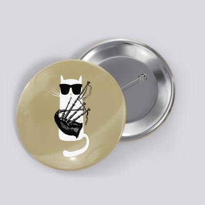Funny Cat Wearing Sunglasses Playing Bagpipes Button
