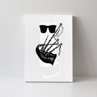 Funny Cat Wearing Sunglasses Playing Bagpipes Canvas