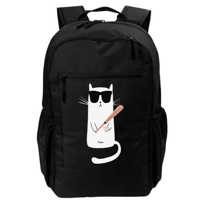 Funny Cat Wearing Sunglasses Playing Baseball Backpack