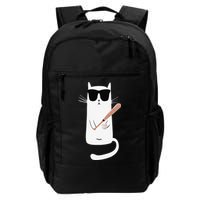 Funny Cat Wearing Sunglasses Playing Baseball Backpack