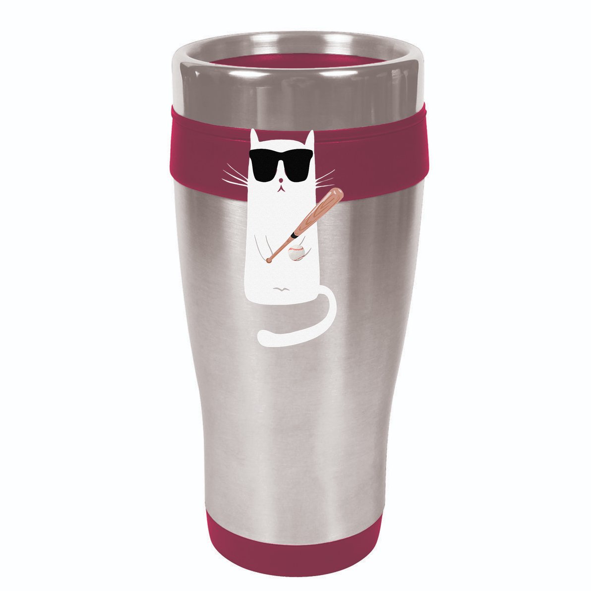 Funny Cat Wearing Sunglasses Playing Baseball Youth Performance Sprint T-Shirt