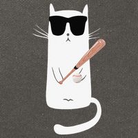 Funny Cat Wearing Sunglasses Playing Baseball Cotton Canvas Backpack