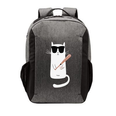Funny Cat Wearing Sunglasses Playing Baseball Vector Backpack