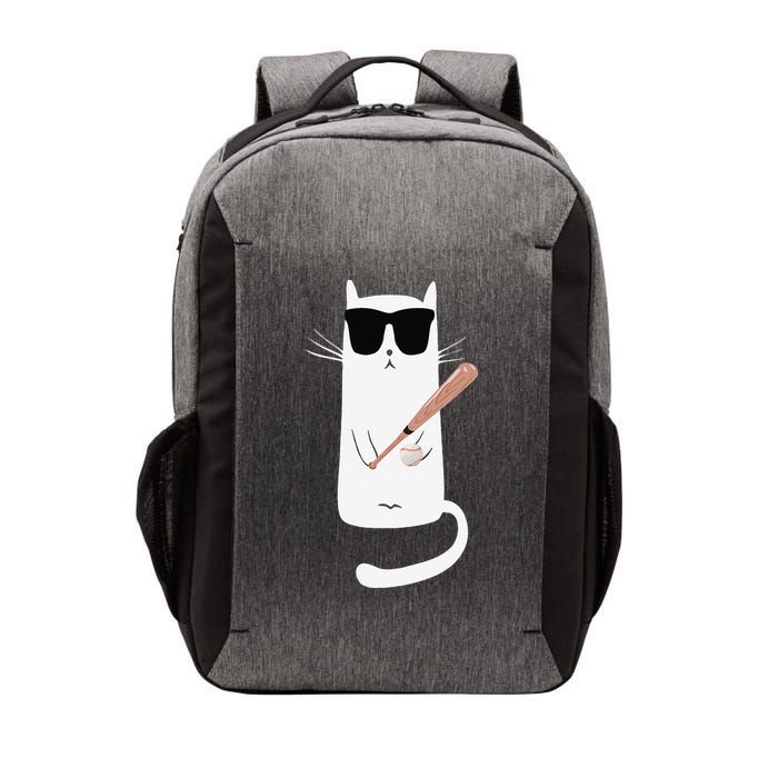 Funny Cat Wearing Sunglasses Playing Baseball Vector Backpack