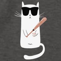 Funny Cat Wearing Sunglasses Playing Baseball Vector Backpack