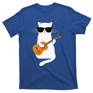 Funny Cat Wearing Sunglasses Playing Electric Guitar T-Shirt