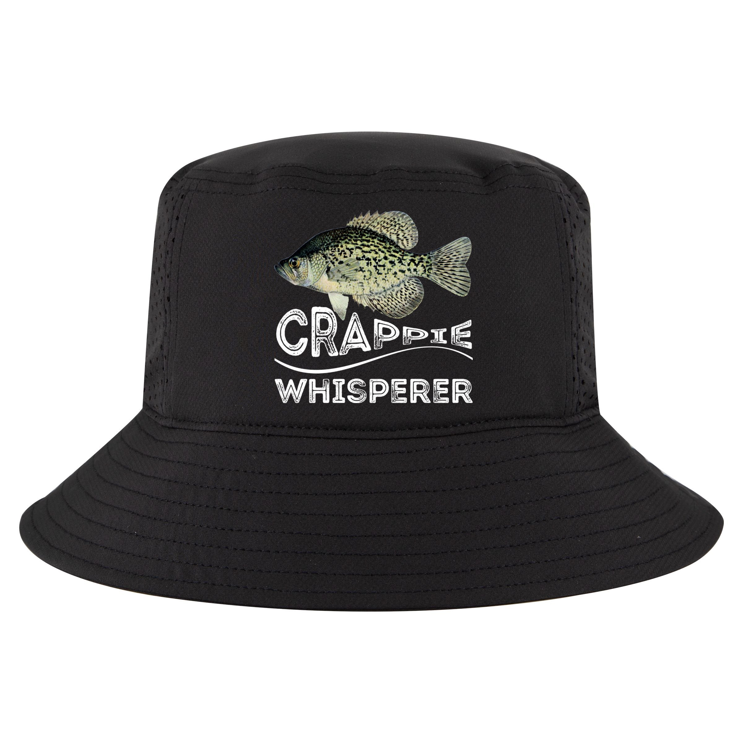 Funny Crappie Whisperer Fishing Black Crappie Lake Fish Gift Cool Comfort Performance Bucket Hat