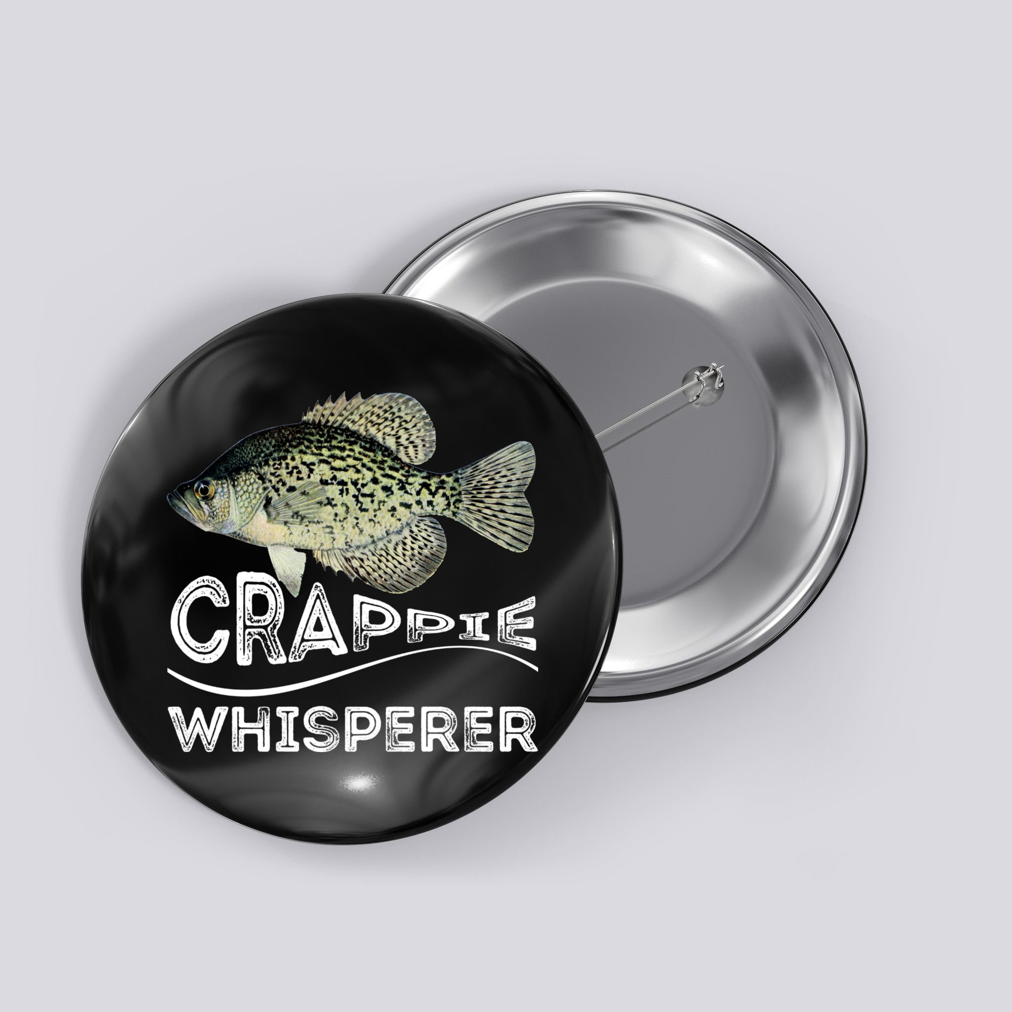 Funny Crappie Whisperer Fishing Black Crappie Lake Fish Gift Button