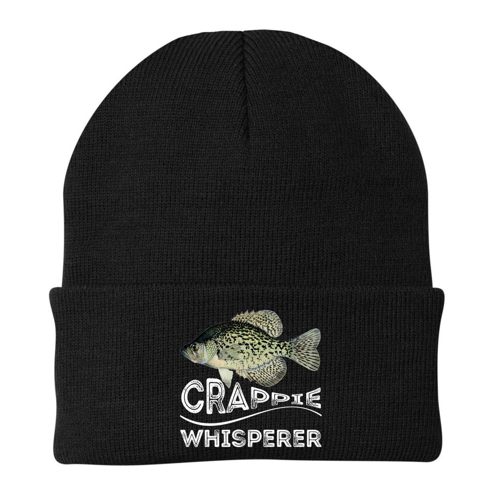 Funny Crappie Whisperer Fishing Black Crappie Lake Fish Gift Beanie