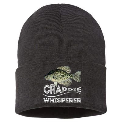 Funny Crappie Whisperer Fishing Black Crappie Lake Fish Gift Sustainable Knit Beanie