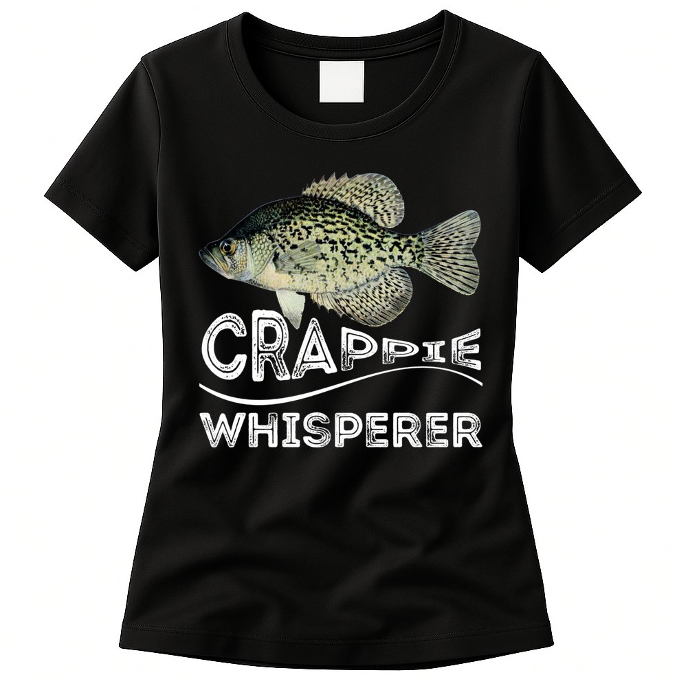 Funny Crappie Whisperer Fishing Black Crappie Lake Fish Gift Womens T-Shirt