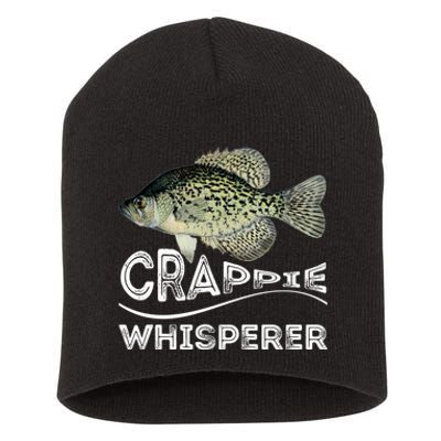 Funny Crappie Whisperer Fishing Black Crappie Lake Fish Gift Short Acrylic Beanie