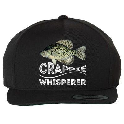 Funny Crappie Whisperer Fishing Black Crappie Lake Fish Gift Wool Snapback Cap