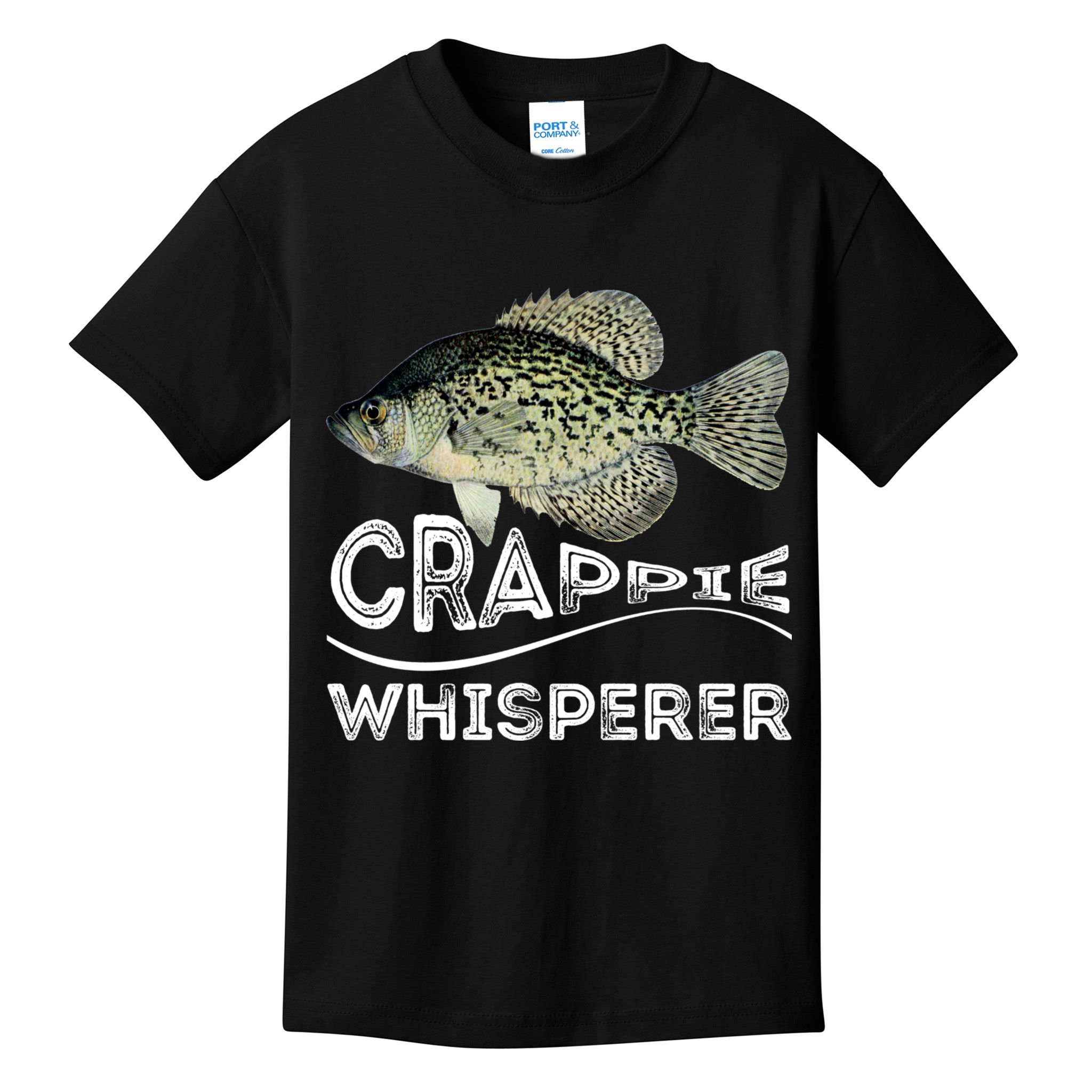 Funny Crappie Whisperer Fishing Black Crappie Lake Fish Gift Kids T-Shirt